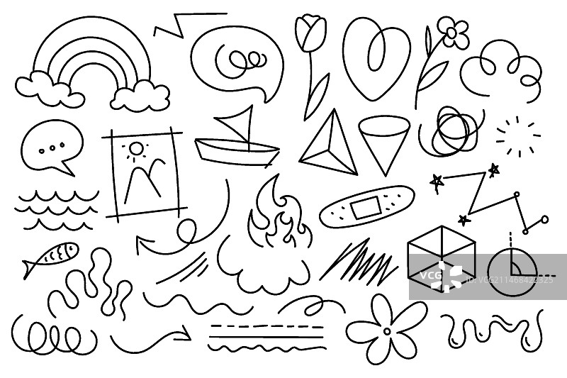 手绘涂鸦元素合集图片素材