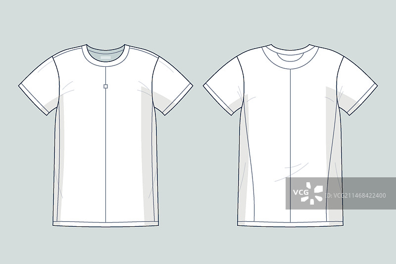 手绘T恤轮廓插图图片素材