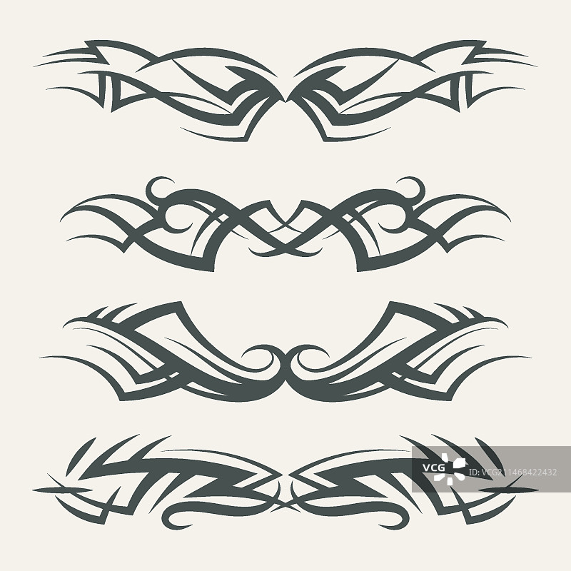 部落纹身边框元素图片素材