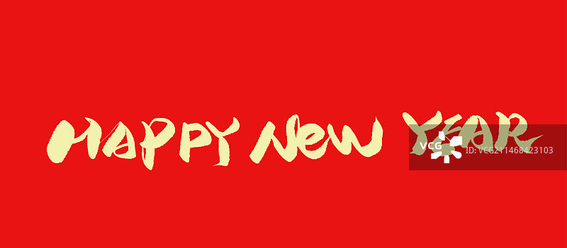 红色背景手写happy new year 字体图片素材
