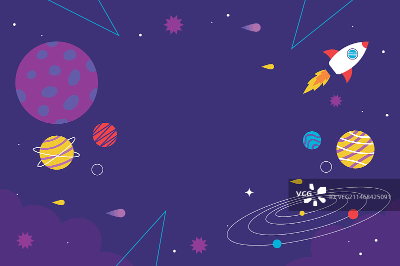 扁平风格星系背景图片素材