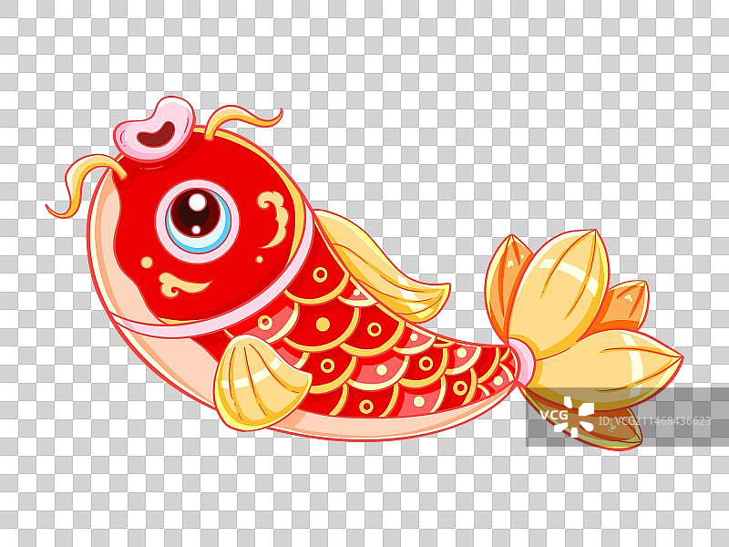 节日可爱卡通锦鲤鱼元素图片素材