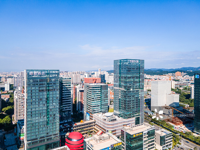 中国广州白云区广州设计之都建筑群航拍图片素材