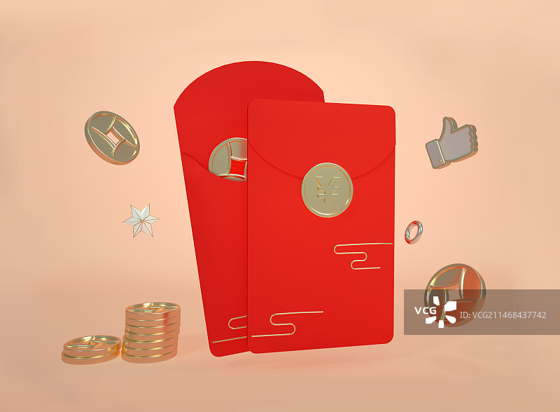 红色三维促销新年元素图片素材