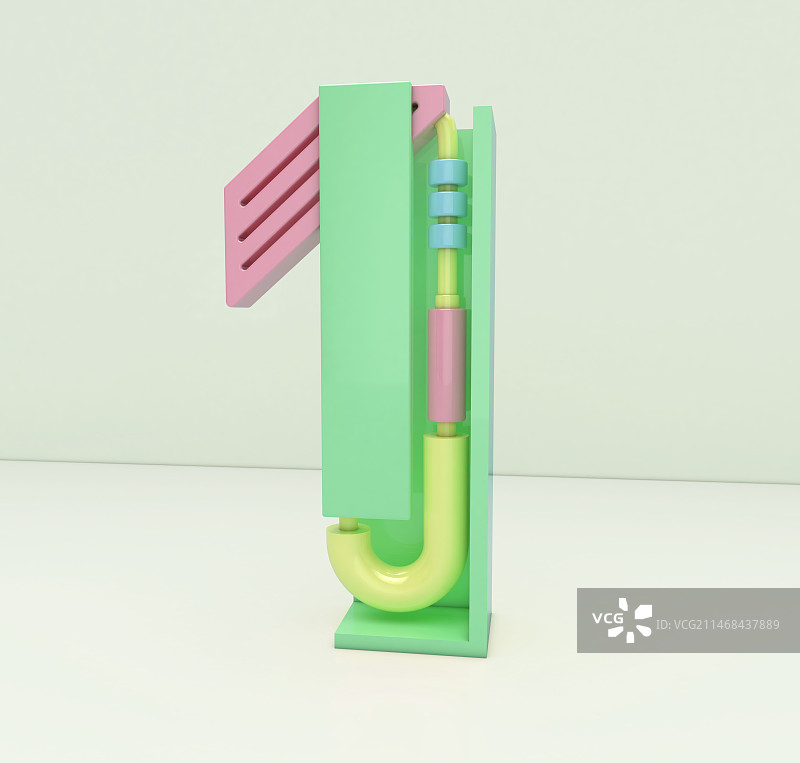 三维正面卡通创意三维数字场景图片素材