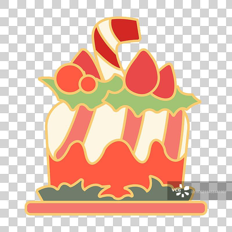 圣诞蛋糕节日庆祝矢量插画图片素材