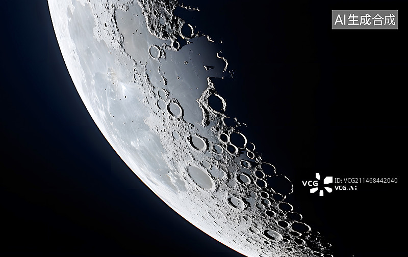 【AI数字艺术】AIGC:抽象背景 月球表面  插图 壁纸图片素材