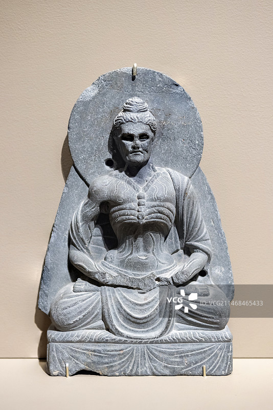 故宫譬若香山-犍陀罗艺术展-佛陀苦修像-片岩-3-4世纪-1911马尔丹地区加玛尔伽利-巴基斯坦国家博物馆藏图片素材