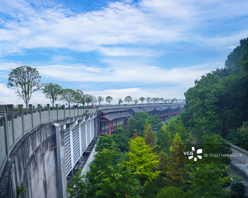 重庆市忠县石宝寨景区围护堤岸图片素材