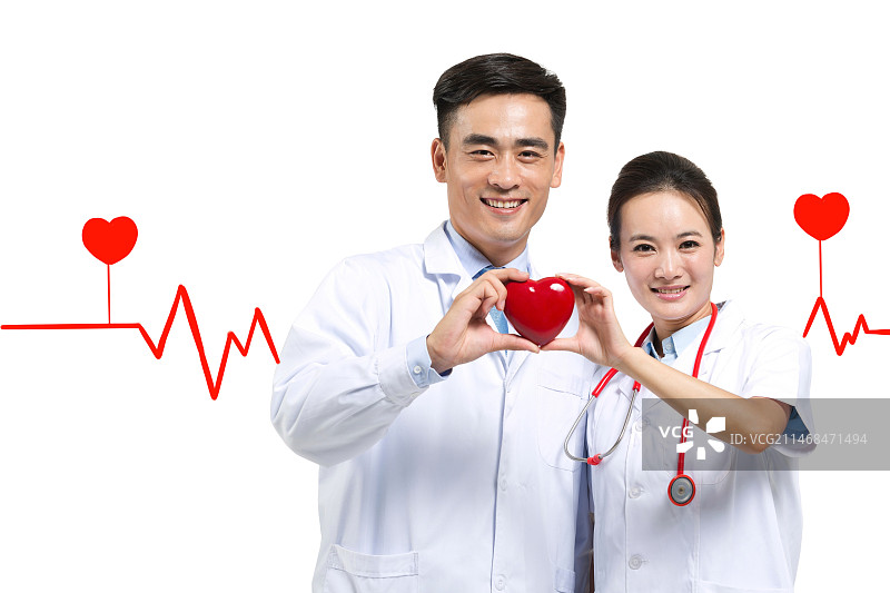 棚拍年轻男女医生图片素材