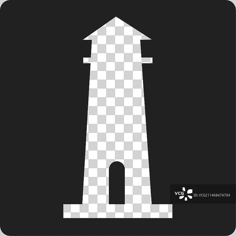 简约灯塔方形图标图片素材