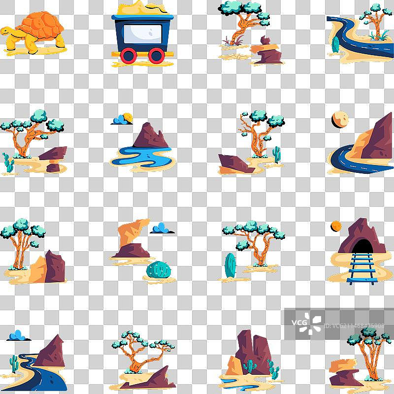 16个野生沙漠扁平风格图标图片素材