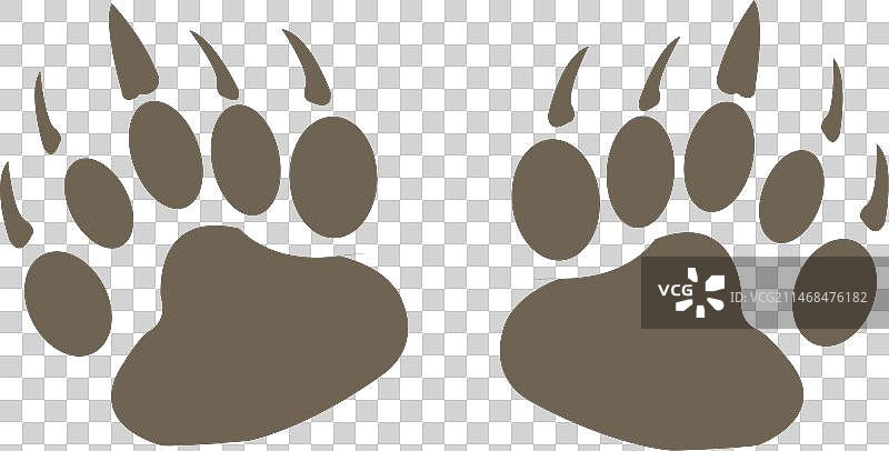 熊爪印轮廓图片素材