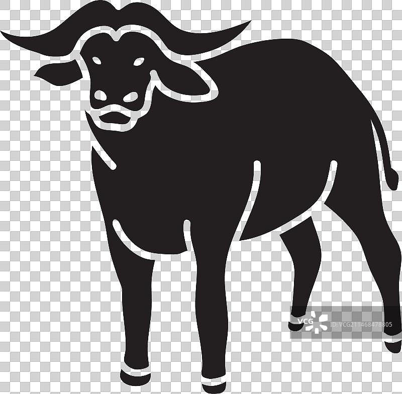 简约非洲水牛轮廓图片素材