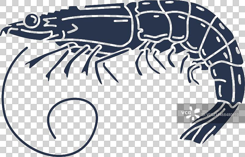 剪影对虾动物图片素材