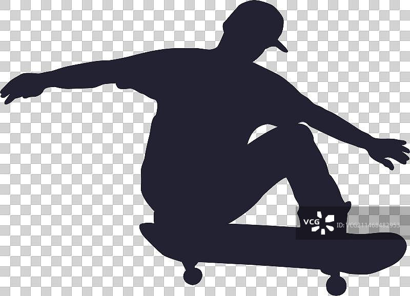 滑板表演剪影图片素材