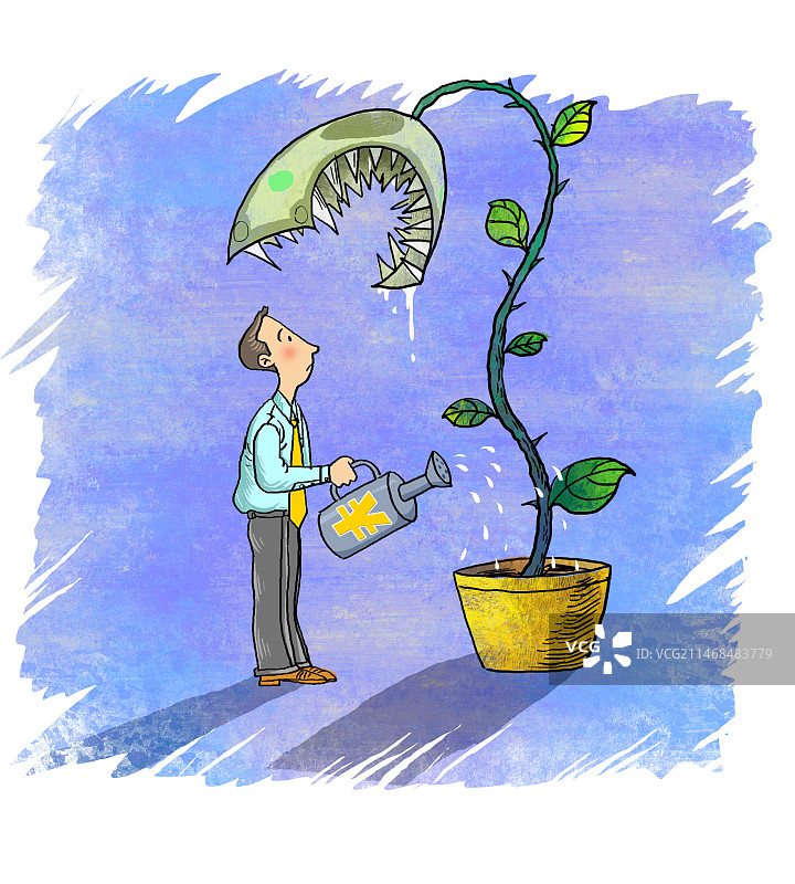 浇灌美元投资美元的困惑图片素材