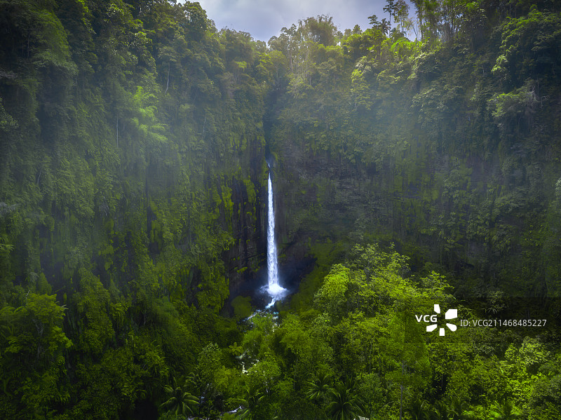 印尼热带雨林瀑布图片素材