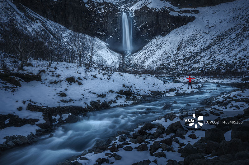 凛冬将至（长白山瀑布）图片素材