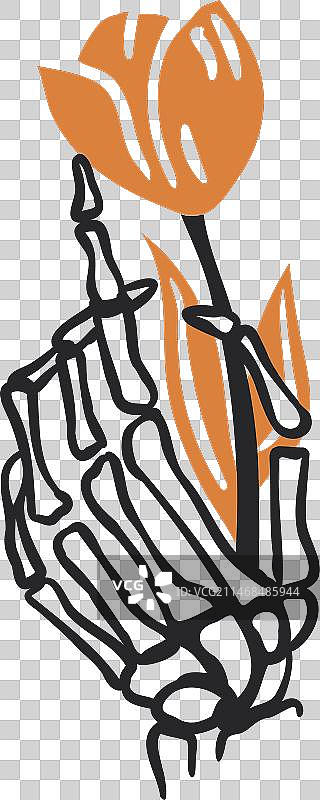 骷髅手郁金香图片素材