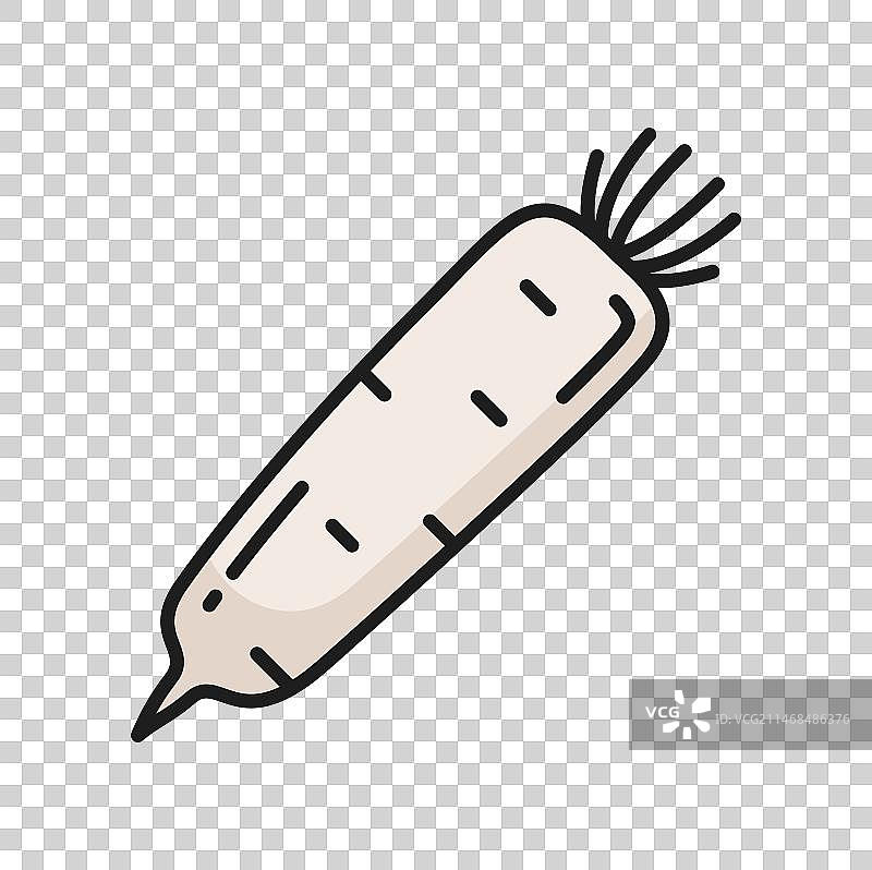 带茎白萝卜蔬菜根图标图片素材