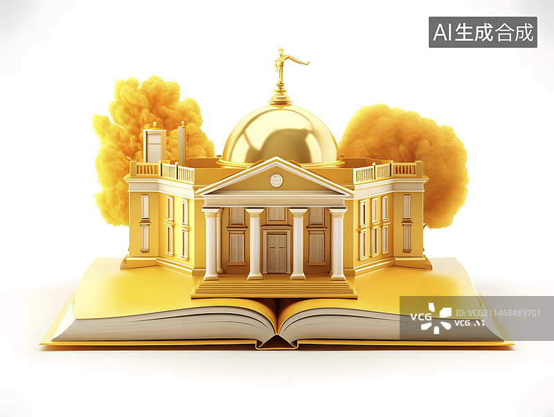 【AI数字艺术】书中自有黄金屋图片素材