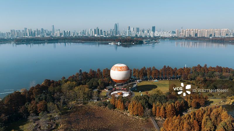 武汉东湖热气球图片素材
