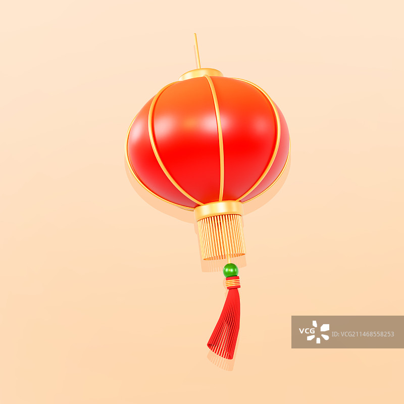 3D渲染的元宵节春节红灯笼猜灯谜中秋节元素插画图片素材