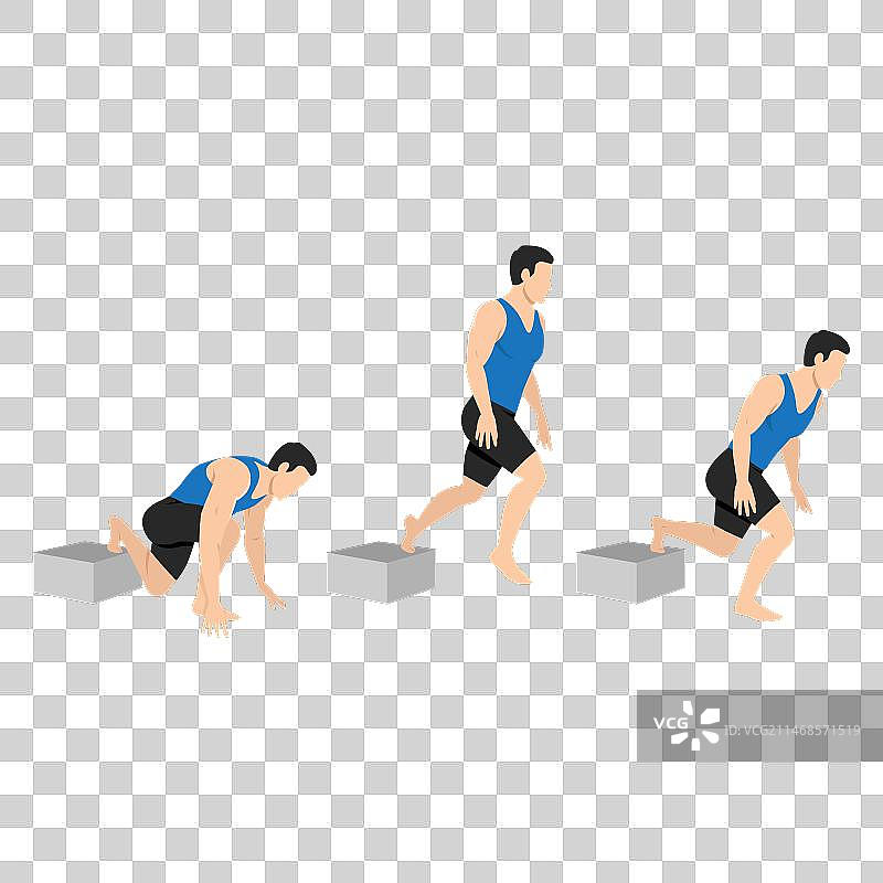 男子做增强式保加利亚分腿蹲图片素材