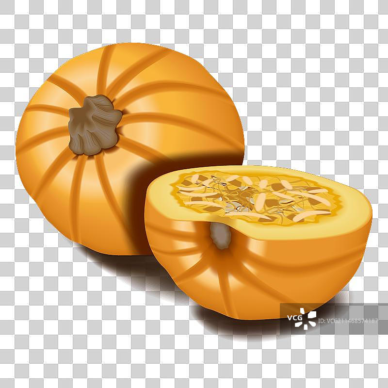 完整和切碎的糖馅饼南瓜图片素材