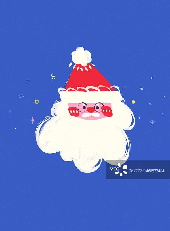 圣诞节平安夜手绘可爱圣诞老人图片素材