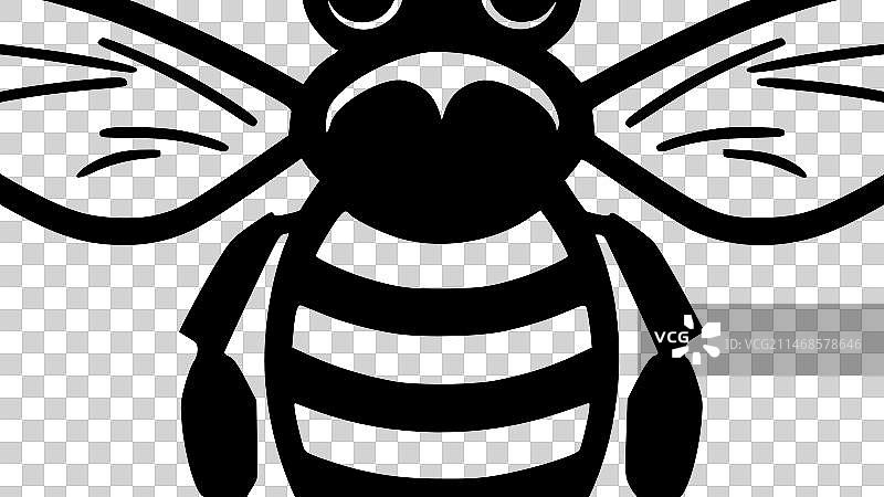 蜜蜂黑白矢量图图片素材