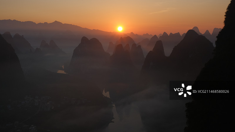 桂林日出图片素材