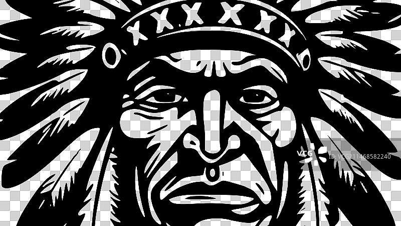 印度酋长极简扁平风logo图片素材