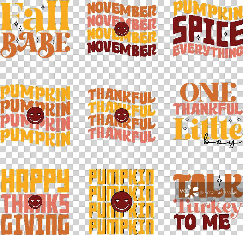 感恩节复古SVG设计合集图片素材