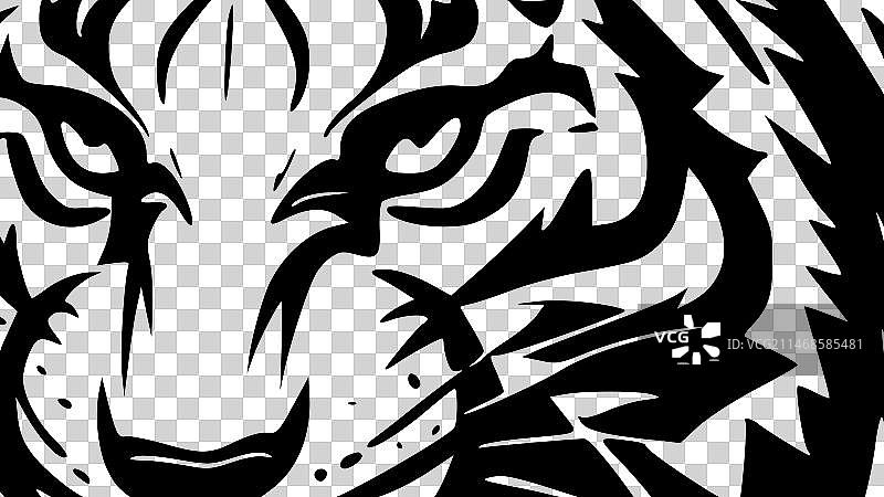 老虎-极简主义和简单的轮廓图片素材