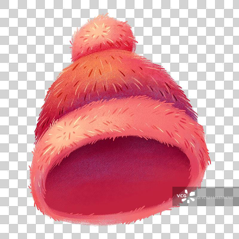 保暖物品-红色羊毛帽子图片素材