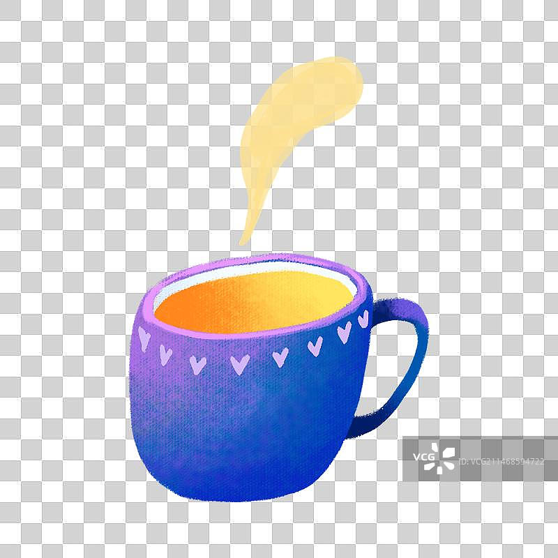 保暖物品-蓝色杯子茶奶茶咖啡热饮图片素材