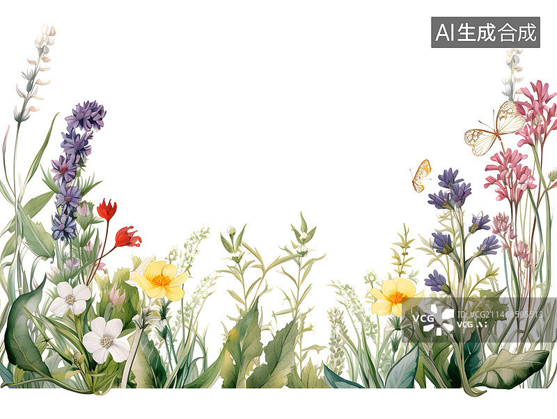 【AI数字艺术】边框设计：花图片素材