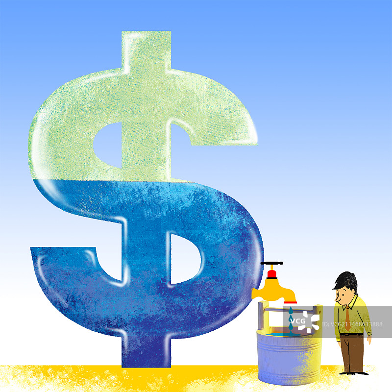 美元水龙头阀门，控制资金外流图片素材