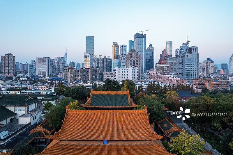 航拍南京市中心建筑景观图片素材
