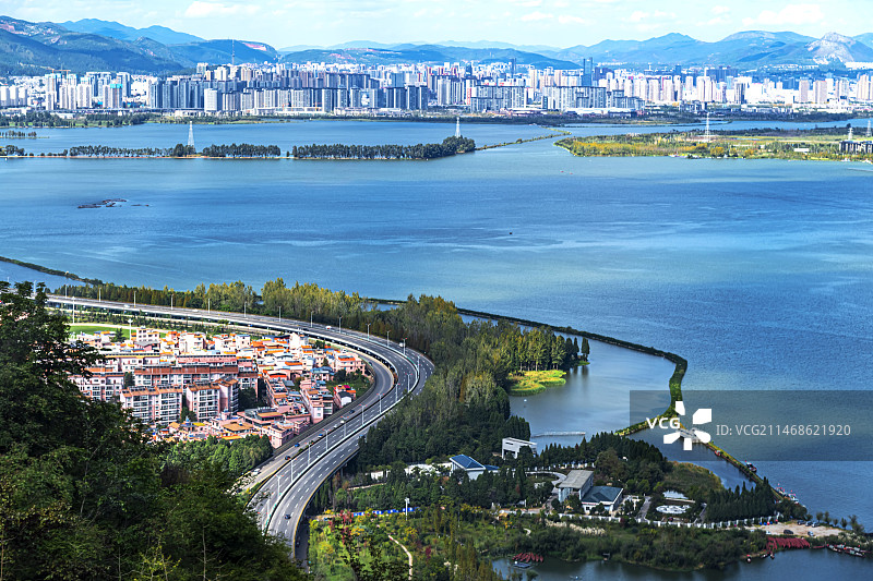 云南省昆明市西山：最美弯弯绕图片素材