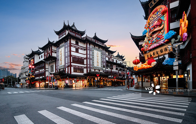 上海城隍庙夜景图片素材