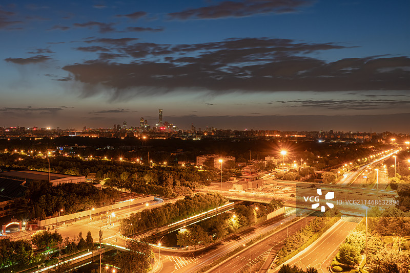 永定门黎明图片素材