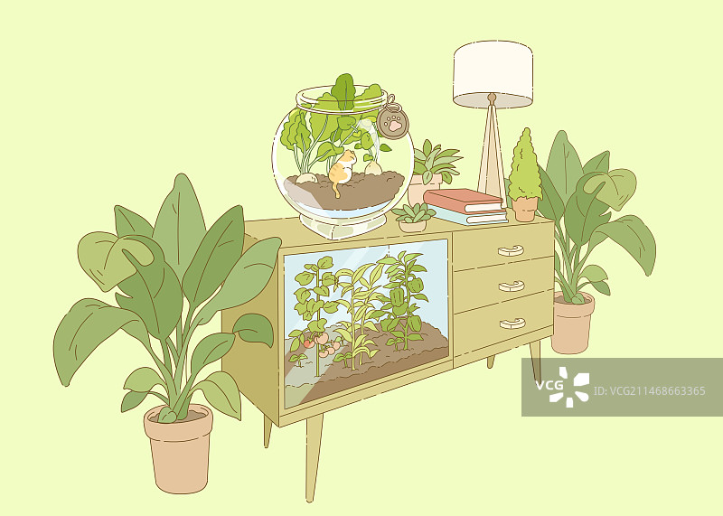 花花草草家居设计治愈系风景图图片素材