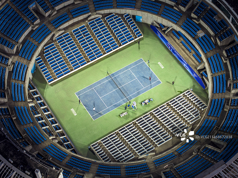 武汉光谷网球中心球场内部图片素材