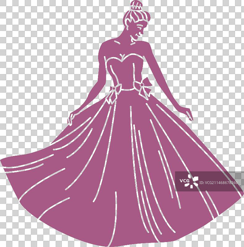 穿着长裙站立的女人图片素材