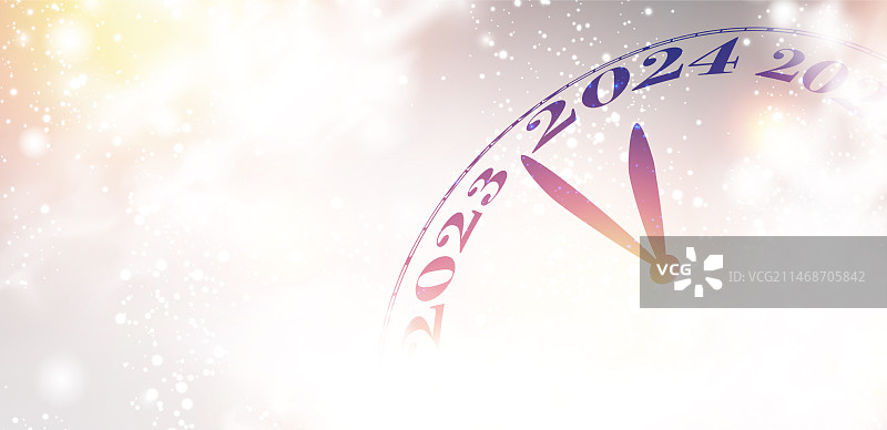 2024新年倒计时银色时钟图片素材