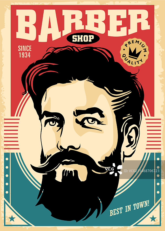 复古理发店海报图片素材