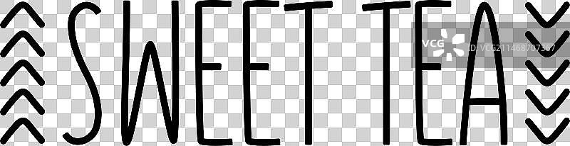 甜茶饮品徽章图片素材